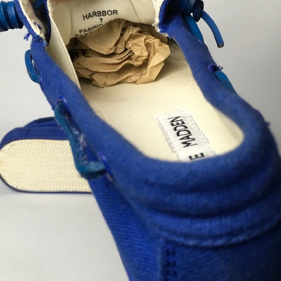 RARE Steve Madden Harbbor Blue Loafers / Boat Shoes — YACHTT Model sz 7 - Picture 8 of 8